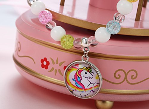 image for PinkSheep Children Unicorn Necklace Bracelet Earrings Ring, Unicorn Pe