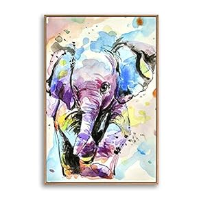 Framed Canvas Home Artwork Decoration Watercolor Painting Canvas Wall Art for Living Room, Bedroom - 16x24 inches