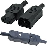 YINGSC IEC 320 C14 Power Plug Socket 2 Pair Panel Mount 250V 10A Connector view 3