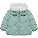 Rokka&Rolla Baby Girls' Water-Resistant Puffer Jacket Hooded Winter Coat with Soft Mini Fur Lining for Newborn Infant Toddler