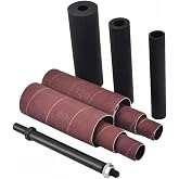 scottchen PRO Spindle Sander Adaptor 4-1/2" x 1/2" with Rubber Sanding Drum Kit OD 3/4", 1", 1-1/2" and Sandpaper Sleeves Grit# 80,120 - S/10