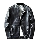 LIERDAR Men's Faux Leather Jacket Outfit Slim