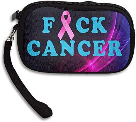 Fuck Cancer (Breast Cancer) Funny Coin Purse Wallet Wristlet Pouch Coin Wallet Zipper Change Holder