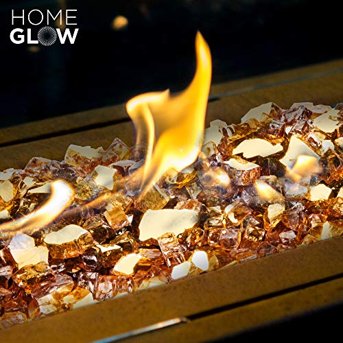 HOMEGLOW Fire Glass. Reflective Tempered Fireglass for Propane or Gas