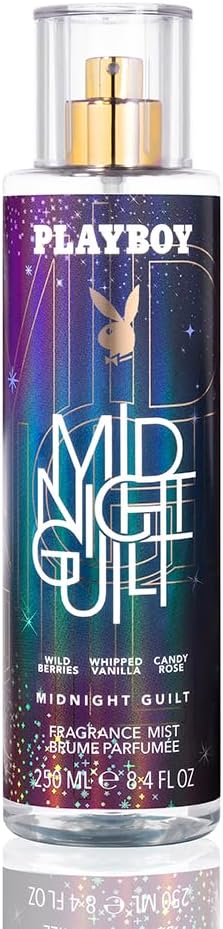 PLAYBOY Midnight Guilt Fragrance Mist 250ml Vegan Friendly Body Spray Berries