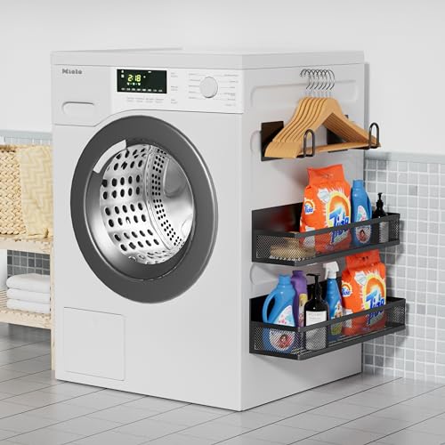 Highpro 3 Pack Magnetic Spice Rack for Refrigerator, Magnetic Refrigerator Organizer with Paper Towel Holder, Strong Magnetic Fridge Shelf for Refrigerator Microwave Oven Kitchen Organization