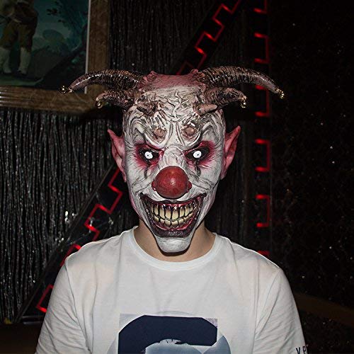 XIAO MO GU Latex Halloween Party Cosplay Face Mask Clown Costumes Mask (Orange Hair)