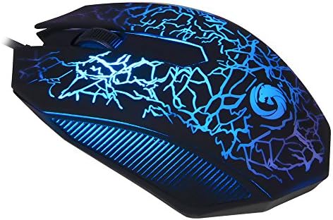 JUDYelc Wired Gaming Mouse USB Cool Black Breathing Seven Colorful Led Lights Ergonomic Gaming Mice - Radiation protection