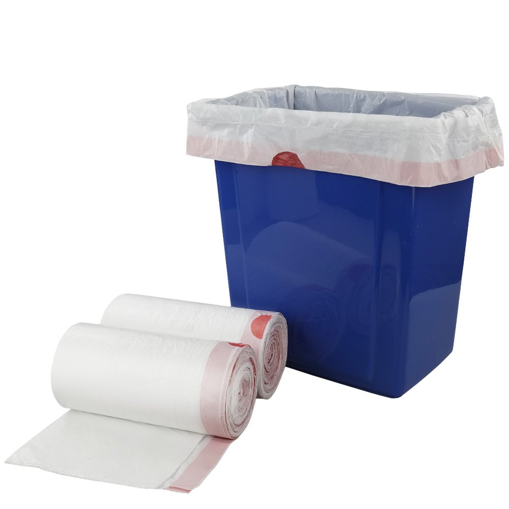 Cadineer 20L Drawstring Bin Bag, White Bin Liner, 120 Counts