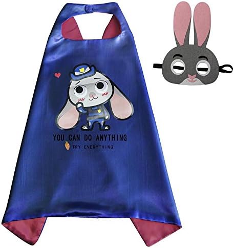 Over 35+ Styles Superhero Halloween Party Cape and Mask Set for Kids (Judy Hopps)