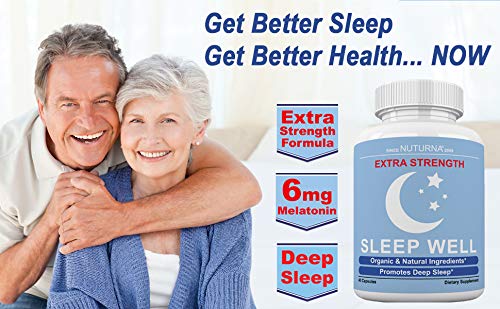Sleep Aid Extra Strength for Adults with 9 Scientifically Proven Ingredients for Insomnia, Stress & Anxiety - 6 mg Melatonin - Natural Organic Herbal Supplement - 40 Pills