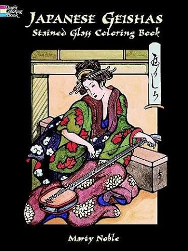 Download Japanese Geishas Stained Glass Coloring Book PDF