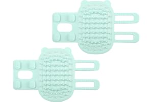 NQEUEPN 2pcs 2-in-1 Silicone Cat Grooming Brush - Self Cleaning, Massage and Shedding for Pets, Adjustable Face Scratchers for Climbing Frames, Table Legs