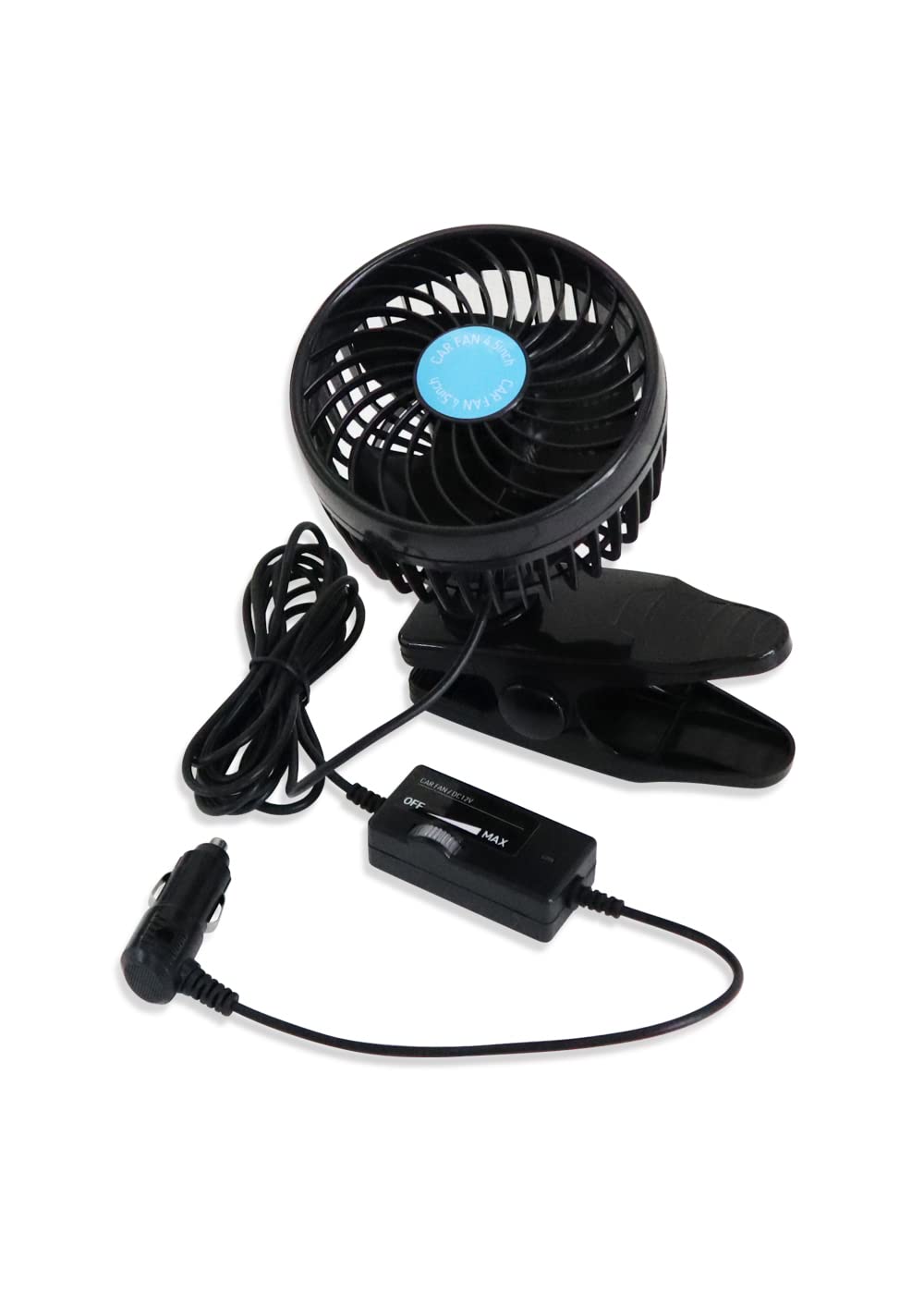 メルテック(meltec) カーファン 4.5インチ DC12V車用 静音&強力涼風 (風量無段階調整・クリップ固定式タイプ・角度調整ボールジョイント式) ブラックCF-110 の商品画像