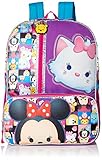 Disney Big Girls Tsum Front Zipper Pocket 16 Inch Backpack, Purple, One Size