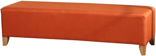 Nyfcc Taburete otomano tapizado de tela de lino, rectangular, creativo