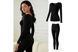 Thermal Underwear for Women, Silky Smooth Base Layer Set, Skin-Friendly Thermal Top & Leggings for Cold Weather