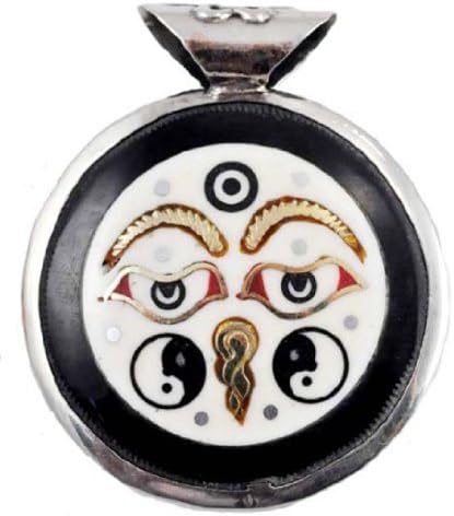 Meditation Yoga Zen Buddhist Bohemian Tibetan Metal Jewelry Pendant Necklace (Yak Bone Buddha Eye)