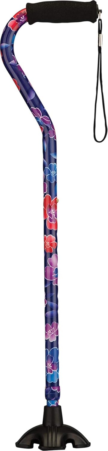 NOVA Sugarcane, Walking Cane with Quad Tip and Carrying Strap, Stand Alone Cane, Maui Flowers Design: Health & Personal Care