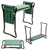 U.S. Garden Supply Foldable Garden Kneeler and Seat with 2 Tool Pouches - Soft EVA Foam Knee Pad Cushion - Portable Folding Stool Bench Chair