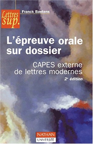 L' épreuve orale sur dossier