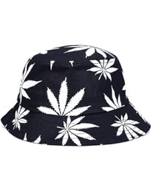 Unisex Cotton Maple Leaf Letter Fishing Hunting Summer Bucket Cap Hat
