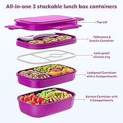 Bento Box Adult Lunch Box,3 Stackable Bento Lunch