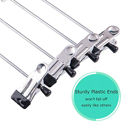 Tosnail 15 Pack Stackable Skirt Pants Hangers with NonSlip Clips, Add