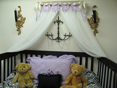 Shabby Chic Princess Bed Crown Canopy Crib Baby Nursery Decor Princess Girl's Bedroom FREE White SaLe