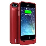 uNu Power DX External Protective Battery Case for iPhone 5s / iPhone 5 - MFI Apple Certified (Matte Red, Fits All Models iPhone 5S & iPhone 5)