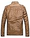 Wantdo Men's Vintage Stand Collar Pu Leather Jacket US Small Yellow