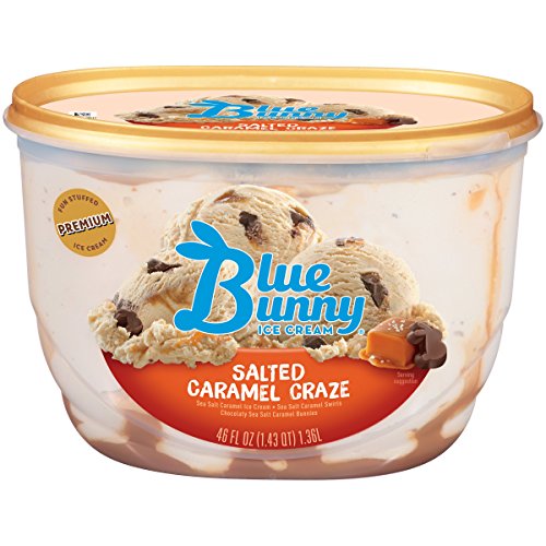 Blue Bunny Frozen Ice Cream, Salted Caramel Craze, 46 Ounces