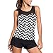 Chenghe Womens Sporty Padded Push Up Tankini Top Boyshort Bottom 2 Pieces Swimsuit