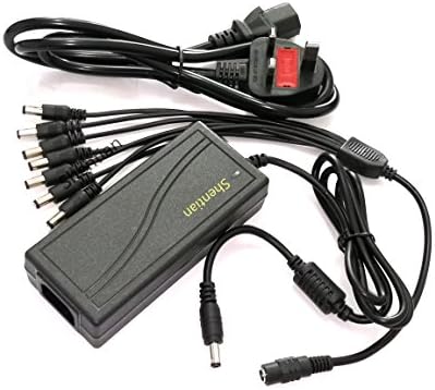 Shentian 220V-12V 5A 60W DC Power Supply With 8 Way CCTV Power Splitter Cable For LED Srip Light