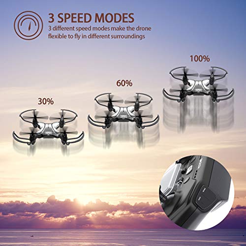 Spacekey Mini RC Helicopter Drone for Kids Quadcopter with Altitude Hold, Headless Mode, One-Key Take-Off/Landing, 3D Flip Function and Foldable Arms, Good for Beginners - Silver
