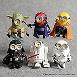 10cm 6pcs/lot Q Style Star War Minions Cosplay Darth Vader & Storm & Yoda Trooper Action Figure Model Toy