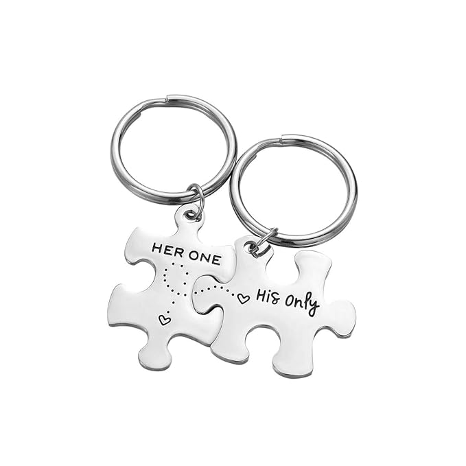 Vosarea 2 Teile/Satz Ihr Eins Nur Buchstaben Schlüsselanhänger Kreative Puzzle Paar Schlüsselanhänger Geschenk für Liebhaber