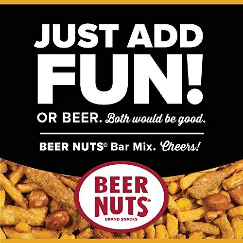 BEER NUTS Original Bar Mix 12 oz Resealable Jar, Pretzels, Cheese
