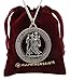Men's Large Saint Christopher Round Cut Out Medal and Necklace Solid 925 Sterling Silver - 24 Inch 925 Sterling Silver Chain - 32.50 Mm (1.27 Inch)