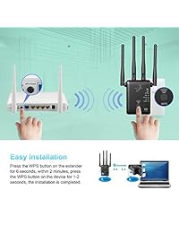 VICTONY Extensor de rango WiFi 1200Mbps Dual Band Repetidor WiFi con 4 Antenas WiFi Extensor de Montaje de Pared Router AP Repetidor