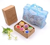 6pcs Bath Bombs Gift Set with Bath Bag,Dry Skin Moisturize,Perfect for Bubble & Spa Bath Relaxation,Organic Handmade Spa Bombs Kit,Idea for All Ages,wife, girlfriend, men, women