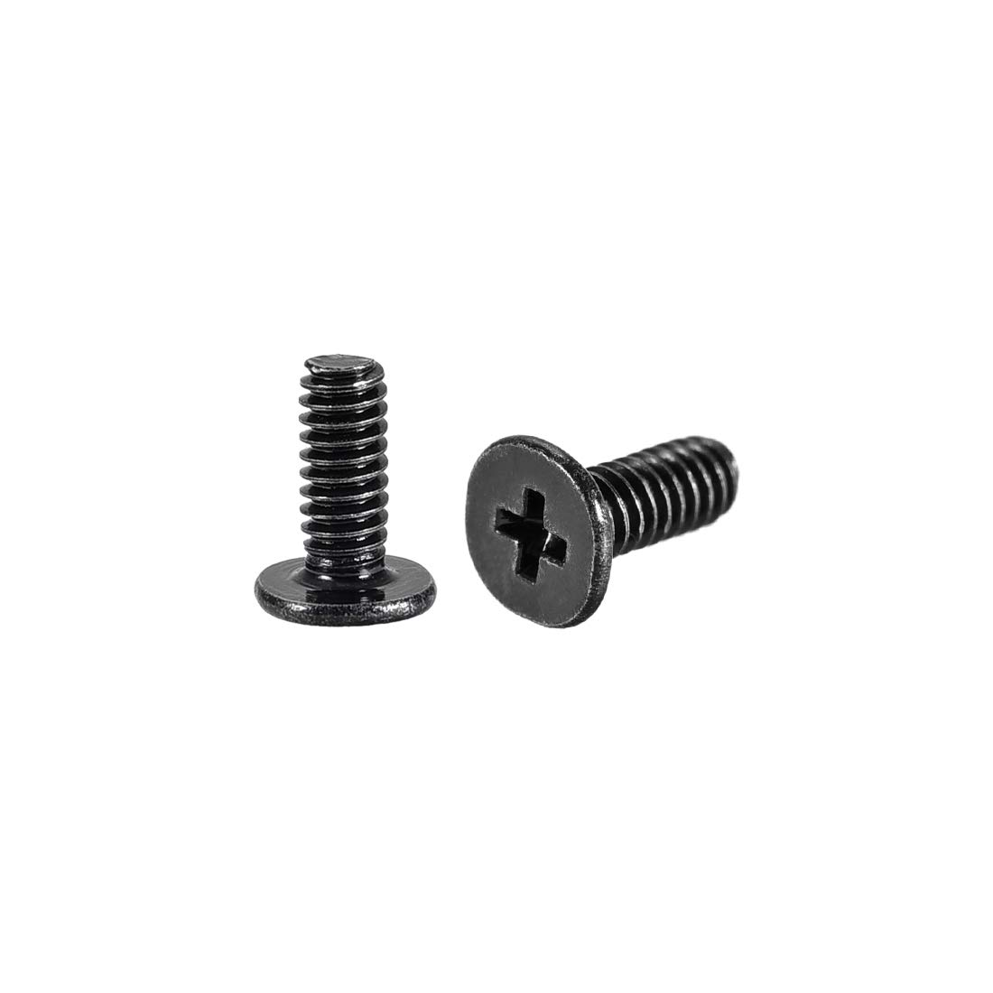 sourcing map M2x5mm Phillips Screw Fastener Black 3.8mm Dia Screw Head for Laptop PC TV Fan Switch 50pcs