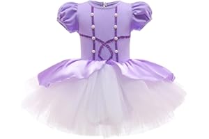 DYMCII Baby Girls Princess Ballet Dress Short Sleeve Leotards Skirted Tutu Dancewear Halloween Christmas Party Fancy Costume