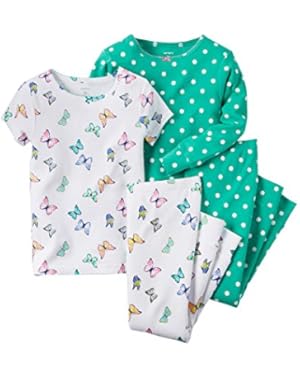 Baby Girls' 4 Piece PJ Set-Butterfly
