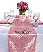 ShinyBeauty 12x108-Inch Sequin Table Runner Pink Gold 1 Piece