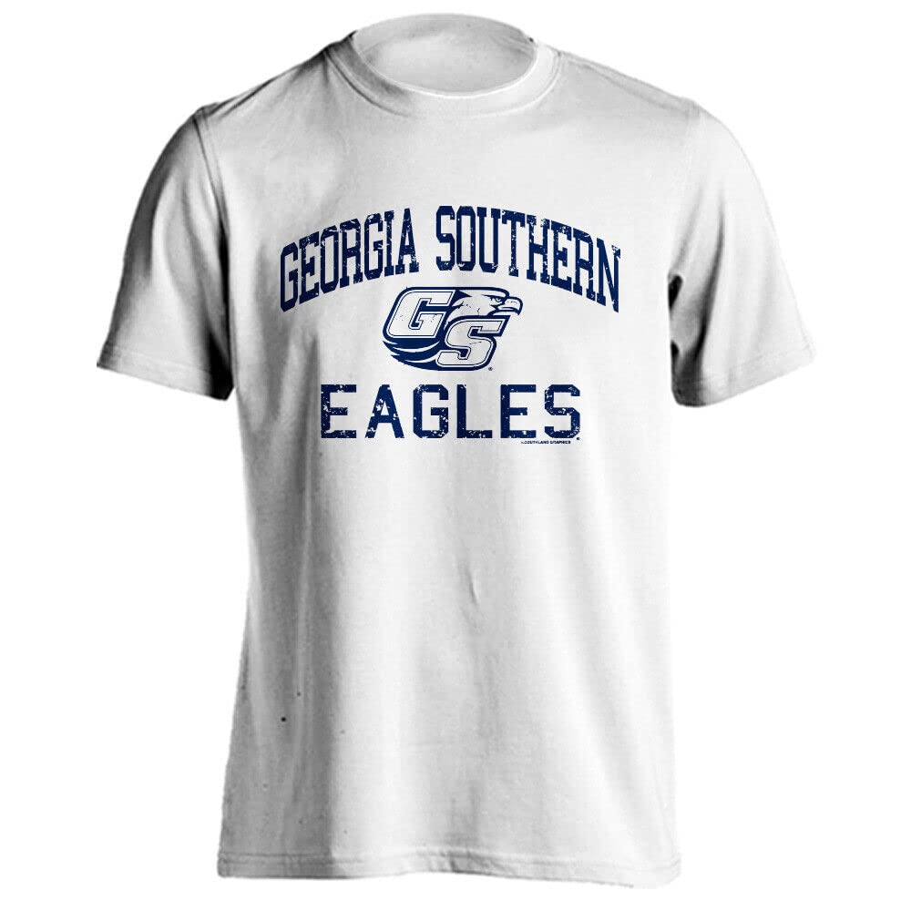 Sport Your Gear Georgia Southern Eagles Officially Licensed Distressed Retro Short Sleeve T-Shirt Game Day Tee Spirit Wear Fan Gear Apparel White Small Image