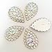 20 Pcs Silver Iridescent Flat Back Teardrop Beads Cabochons Size 20mm X 30mm