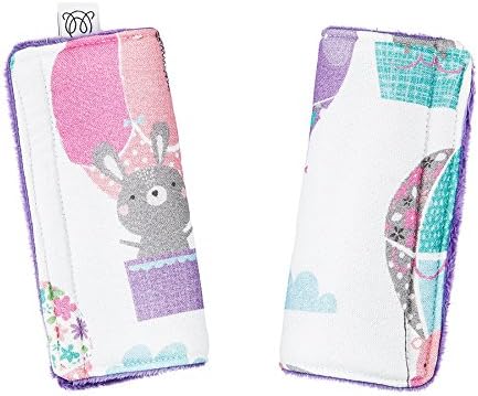 MayLily Premium | Baby Car Seat Belt/Strap Covers | Bamboo/Minky | Hypoallergenic | Made in EU | available in many colors (Balloons)
