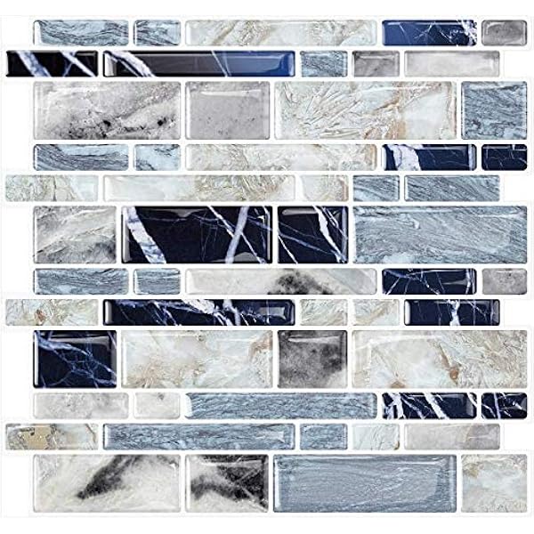 Amazon Com Yipscazo Peel And Stick Tile Backsplash Self Adhesive Backsplash Tile For Kitchen In Luxuriant Marble 10 Sheets 10 X10 Home Kitchen