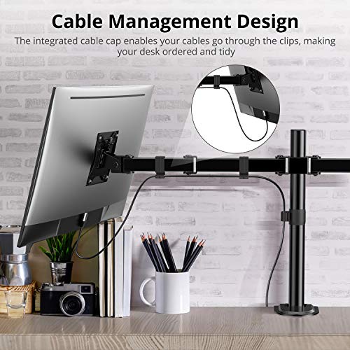 ATUMTEK Monitor Mount Dual Monitor Arm for 13"27" Inch or 17.6 Lbs Each Arm, Swivel VESA